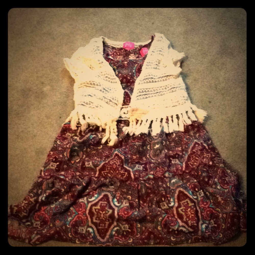 Dress with a sweater attached
